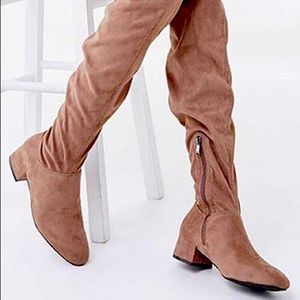 Forever 21 over-the-knee Faux Suede Boots in Taupe